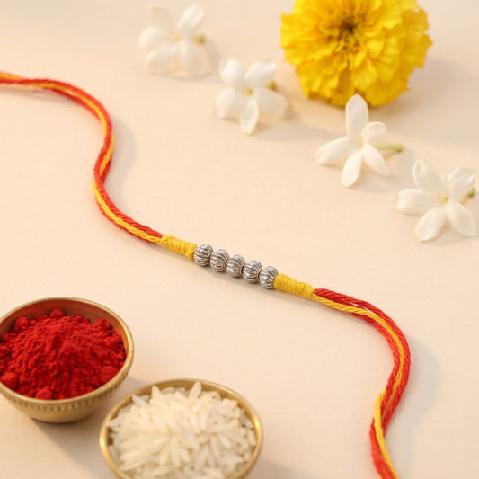 925 Silver Spacer Bead Rakhi