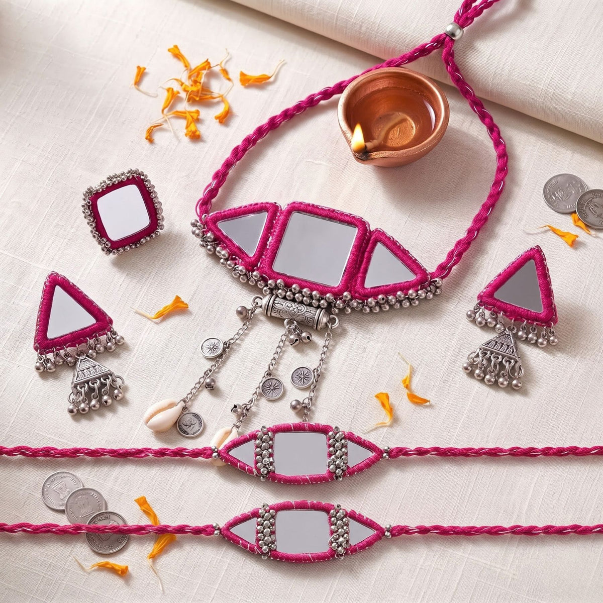 Rani Abhla Navratri Jewellery Combo Set