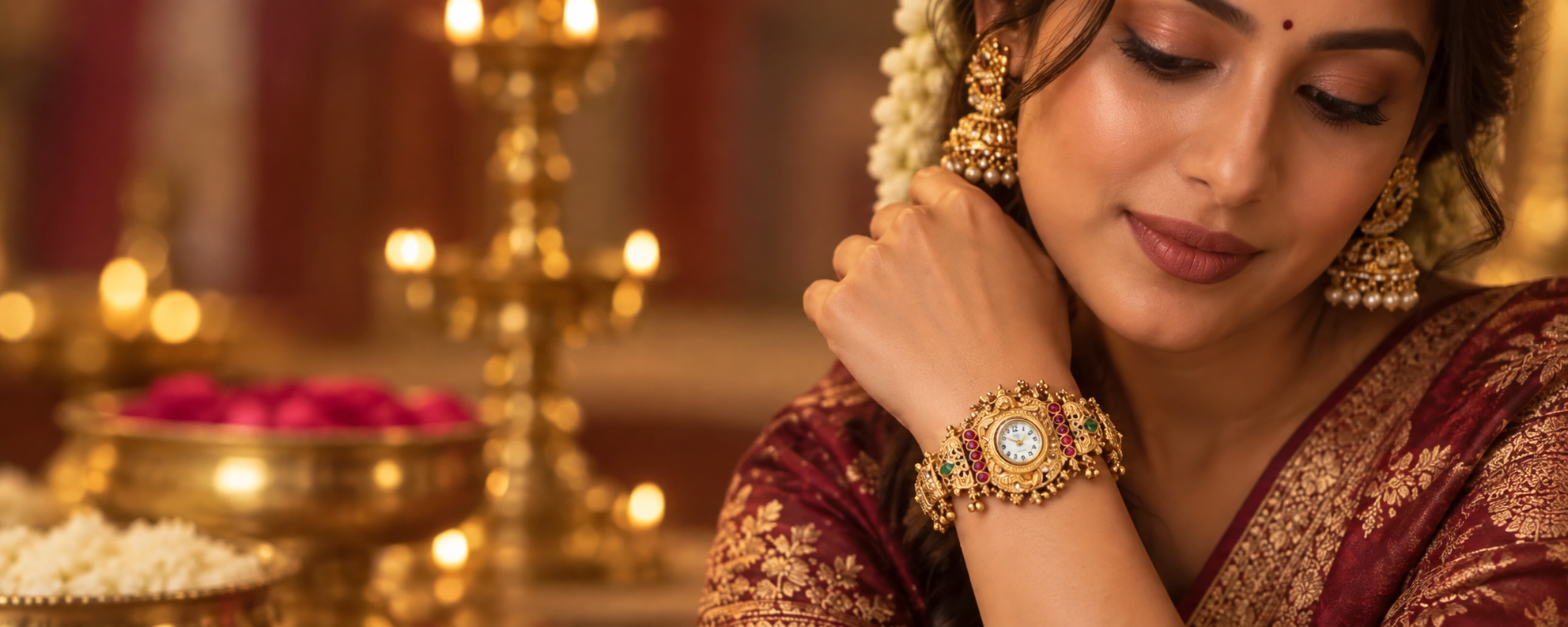 Moti Suraj Ghughri Antique Gold Watch - image 3