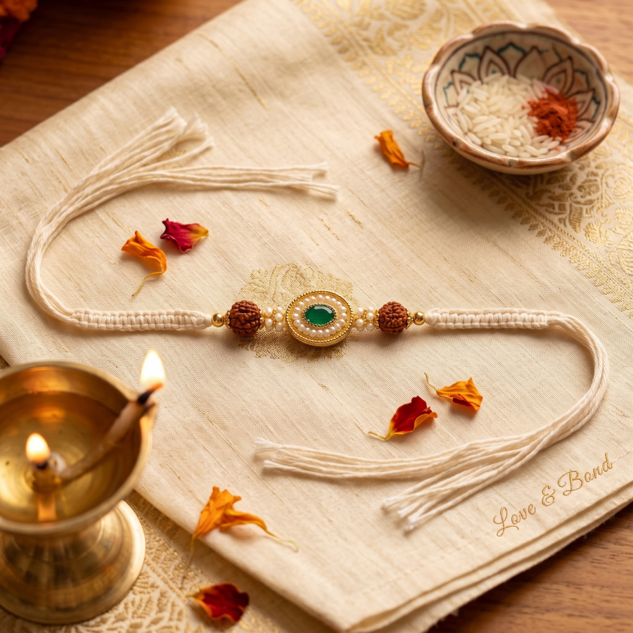 Rudraksha Emerald Rakhi