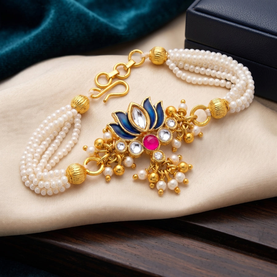 Lotus Pearl Designer Lumba Rakhi