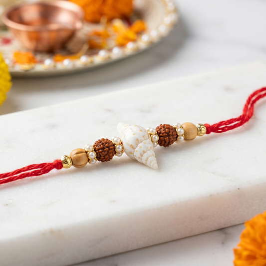 Coastal Rudraksha Shell Rakhi