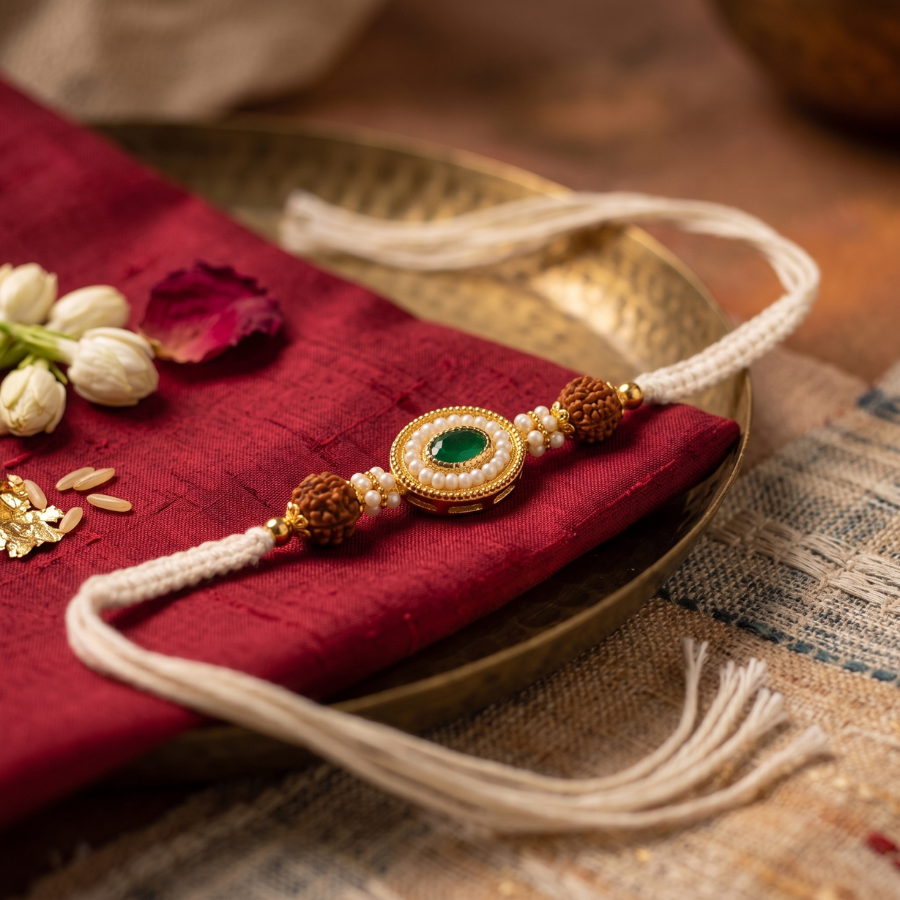 Rudraksha Emerald Rakhi