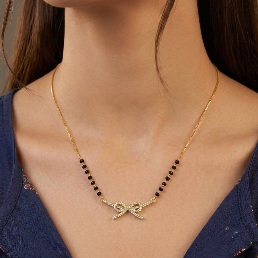 Ira Sparkle Bow Mangalsutra