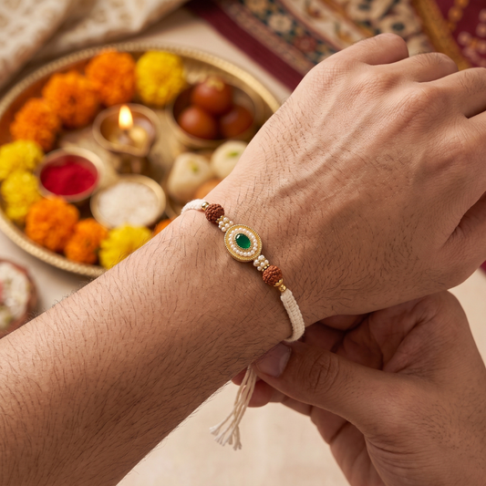 Rudraksha Emerald Rakhi