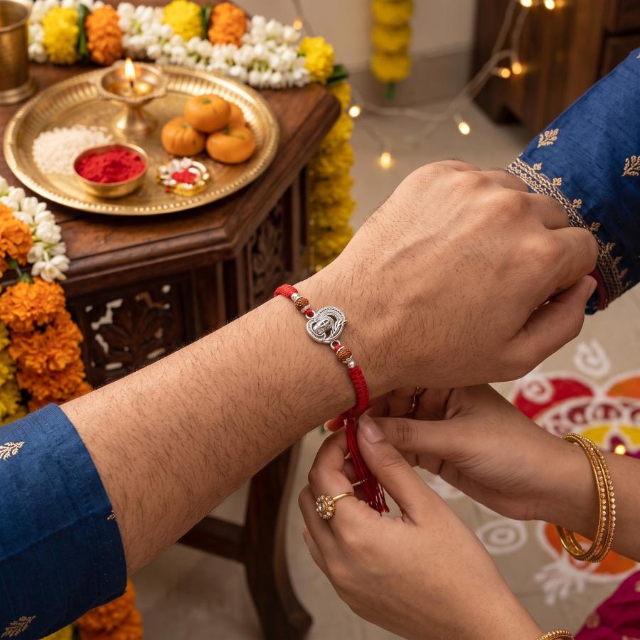 925 Silver Shivling Rakhi