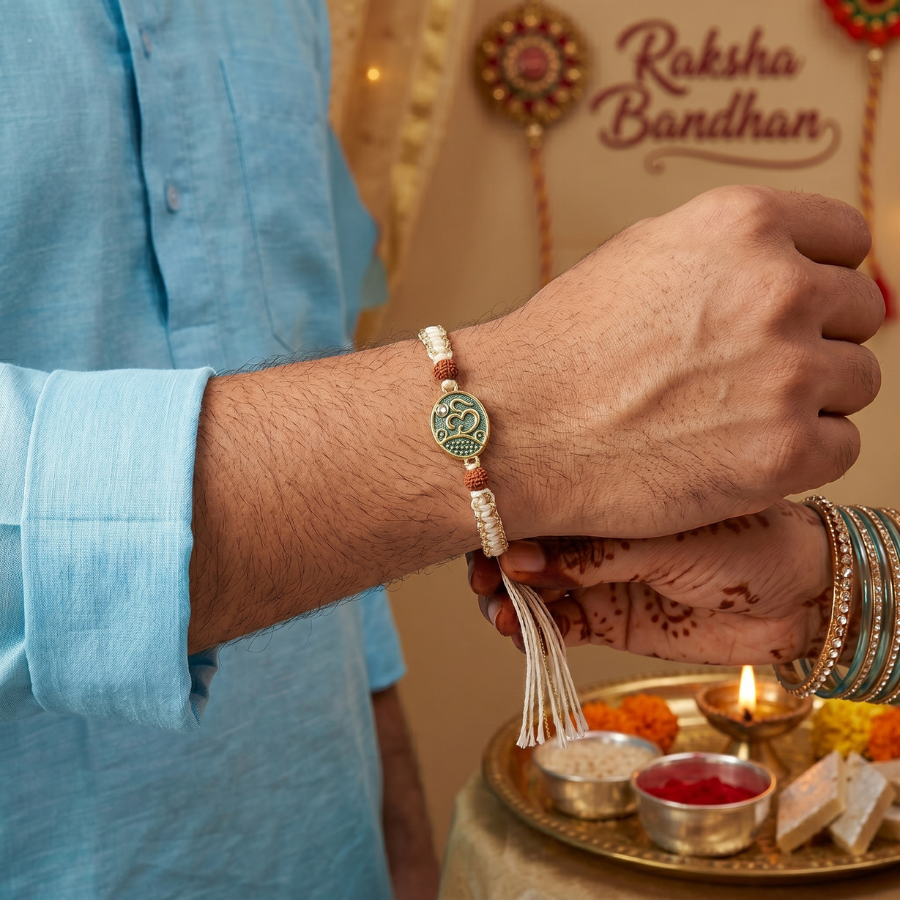 Om Rudraksha Rakhi