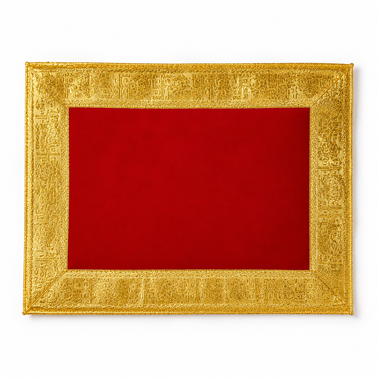Gold Zari-Bordered Square Puja Aasan, styled