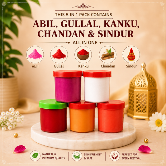 Kumkum and Puja Powder Set, styled