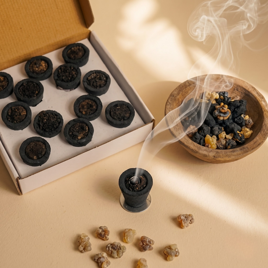 Sambrani Dhoop Cups Charcoal, box of 12