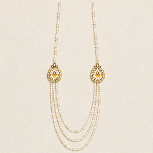 Pearl and Gold Kundan Layered Shringar Haar
