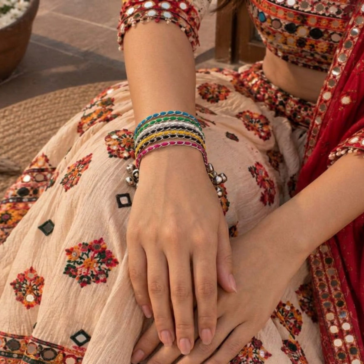Navrang Ghughri Thread Bangle Set - view 1