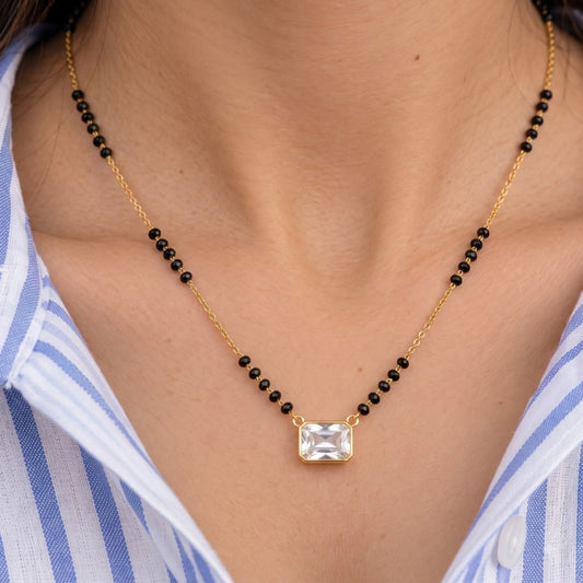 Rajmudra Emerald Cut Mangalsutra